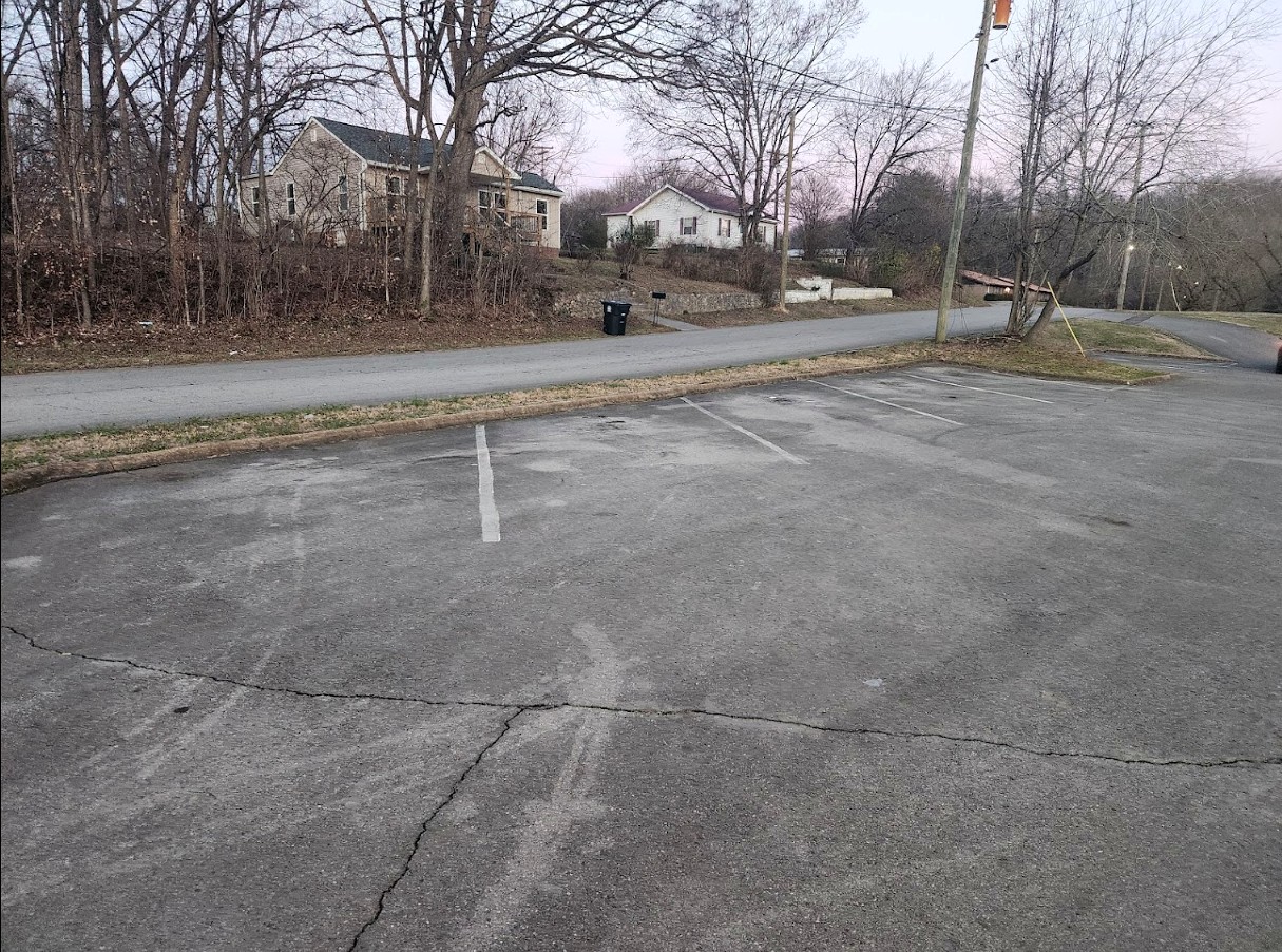 Parking lot after completed striping refresh